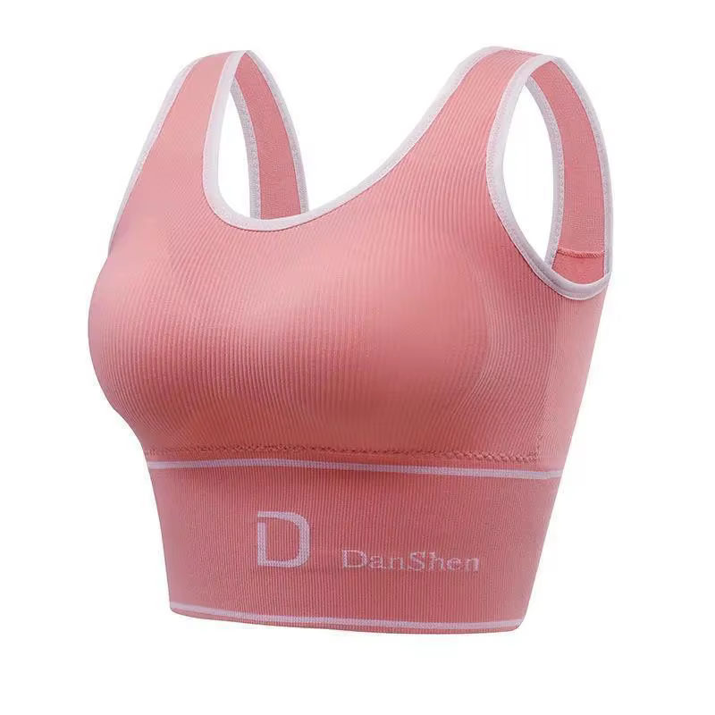 Gilet de sport pour femmes, sans anneau en acier, sous-vêtements antichoc, haut tubulaire, vêtements