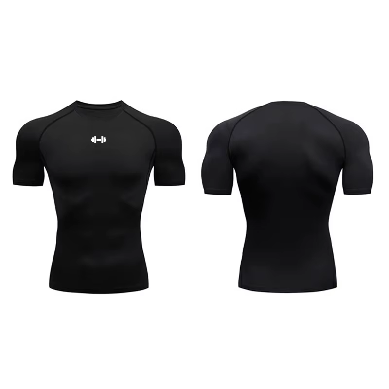 T-shirt de Compression pour hommes, vêtements de Sport d'été, T-shirt de course, élastique, séchage 