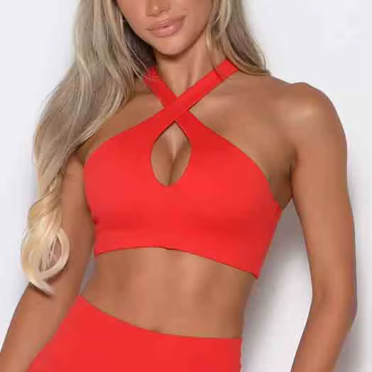 Soutien-gorge de sport pour la course en plein air, gilet de fitness, haut haut haut de gamme, col c