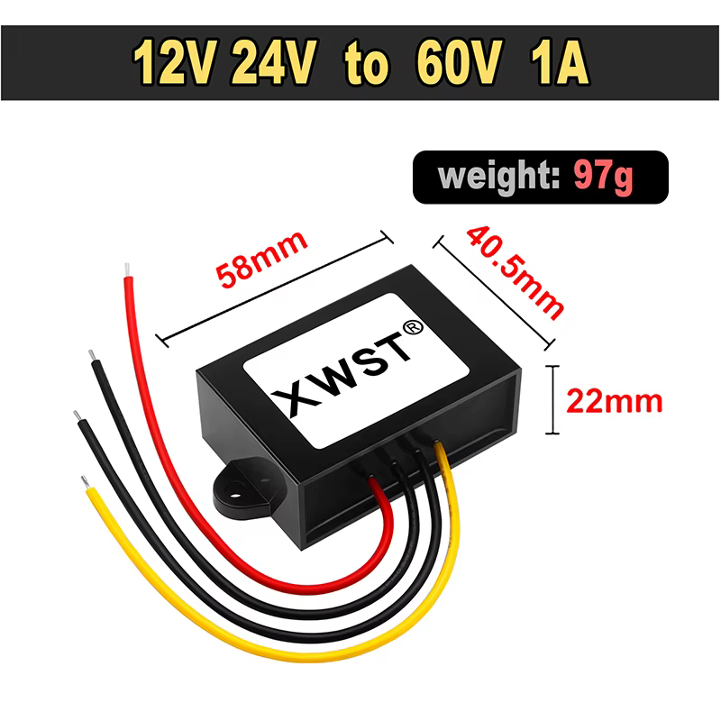 Convertisseur d'alimentation Boost 12V 24V vers 60V/72V CC, régulateur de tension 1-19A, étanche IP6