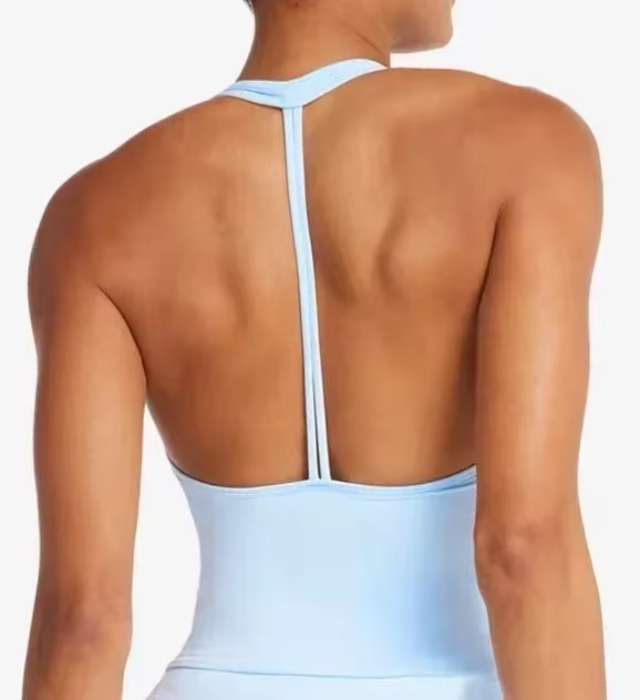Débardeur de sport sexy pour femme avec soutien-gorge intégré et coussinets, idéal pour le yoga, le