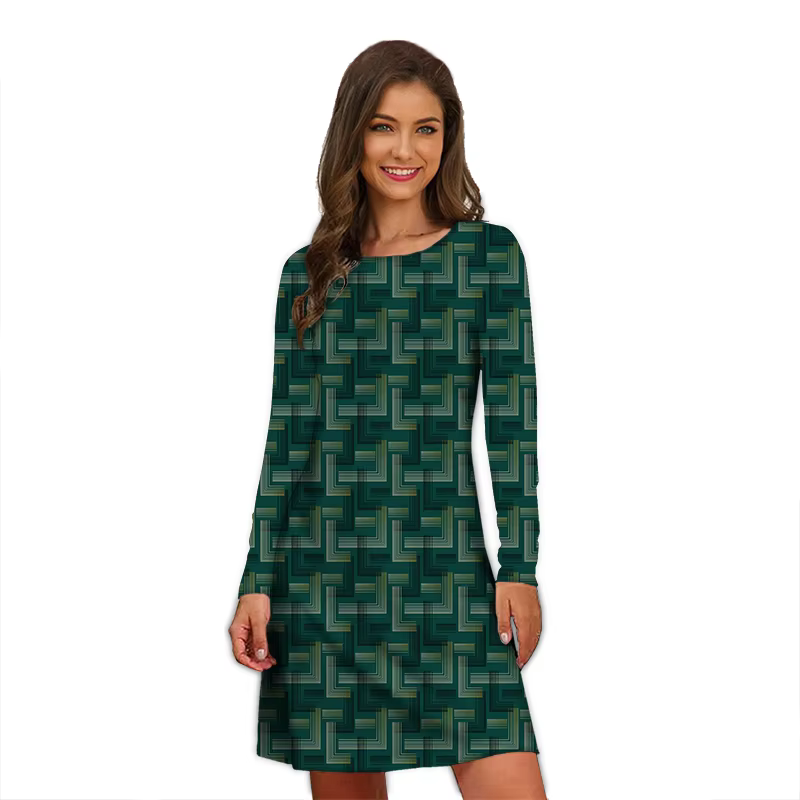 Robes élégantes à imprimé léopard pour femmes, manches longues, vêtements surdimensionnés, mode vint