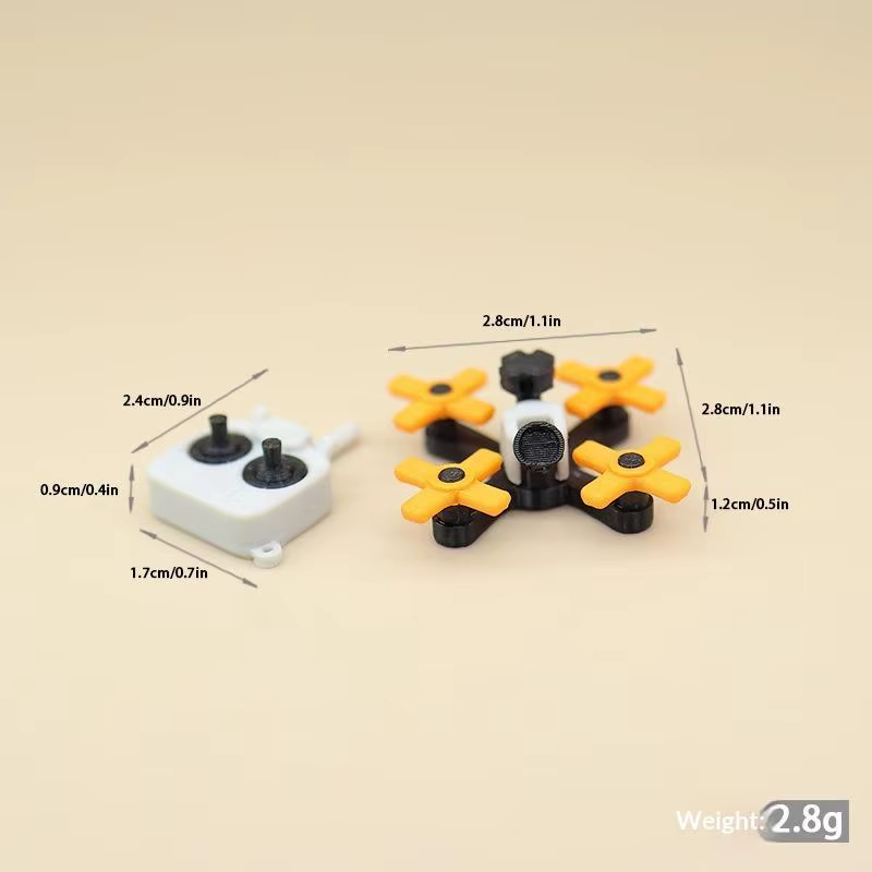 [DO] 1 ensemble de mini-drones UAV pour maison de poupée 1:12, accessoire de modèle factice avec tél