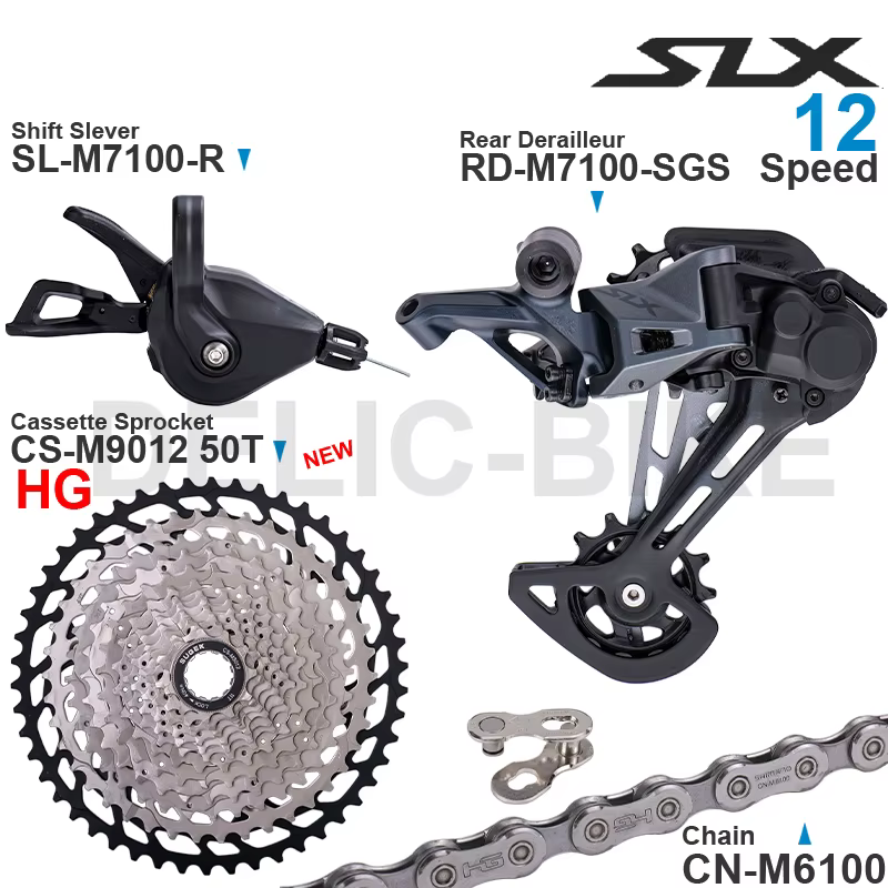 SHIMANO SLX M7100 groupe de vitesses 1x12 avec dérailleur arrière de manette de vitesse et pignon de