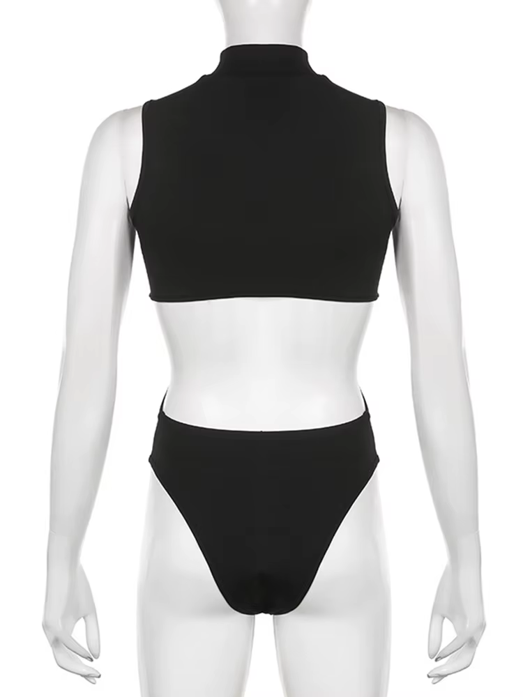 Gilet sans manches ajouré pour femme, combinaison Sexy, vêtements de rue, style gothique, dos nu