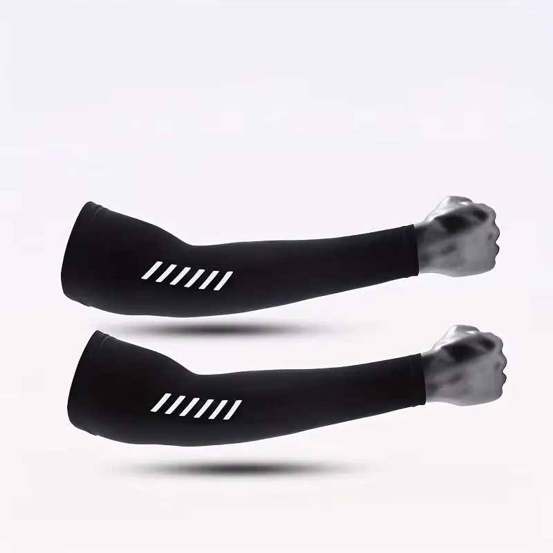 1 paire de manchons de sport légers et respirants pour hommes, tissu en soie glacée absorbant la sue