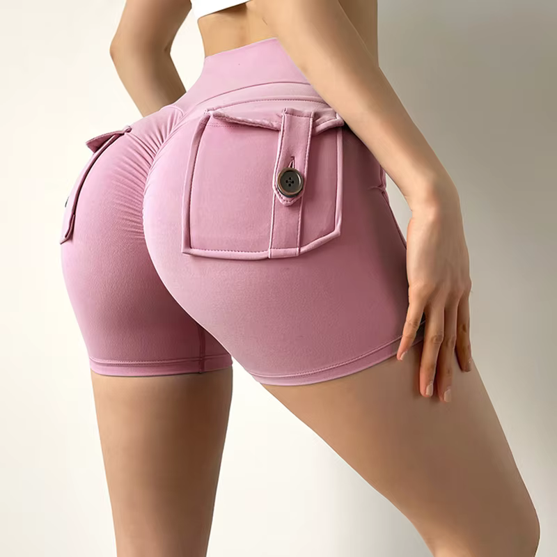 Short de Fitness pour femmes, pantalon trois-quarts d'exercice, Cargo, poche sèche, Yoga, levage ser