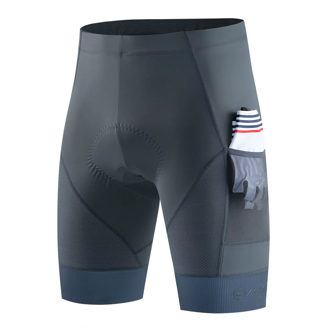 YKYWBIKE – Shorts de vélo rembourrés pour hommes, collants de sport confortables à 2 poches, coupe c