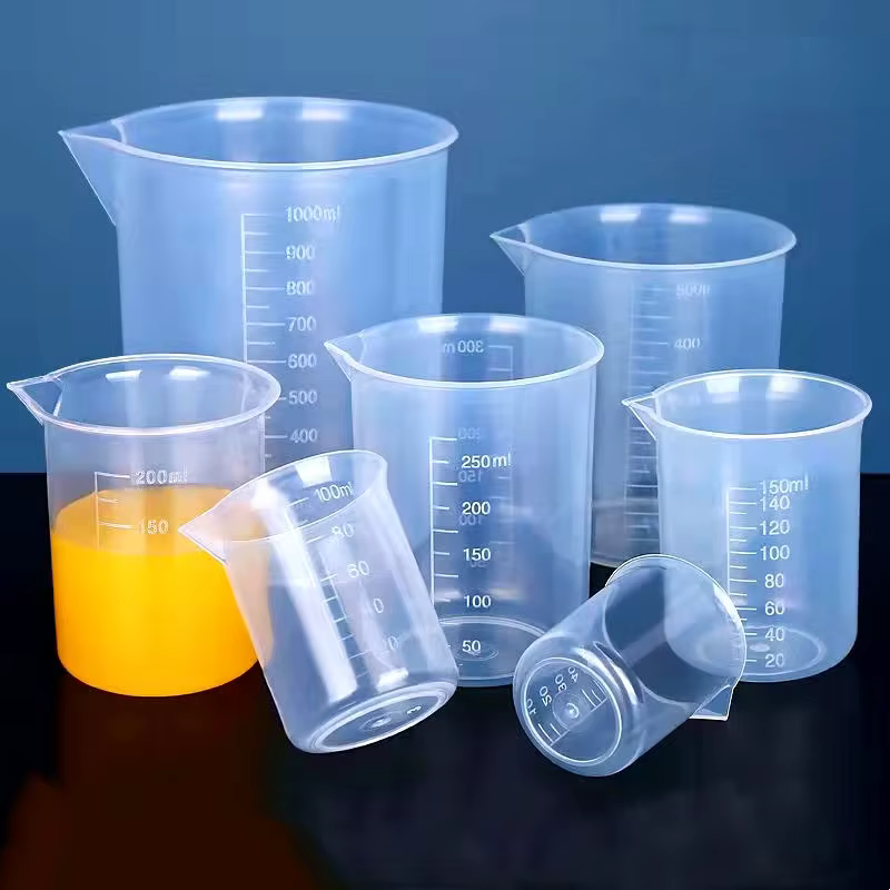 5 pièces de 50ML petit bécher laboratoire chimique en plastique sel bécher Transparent épaissi avec