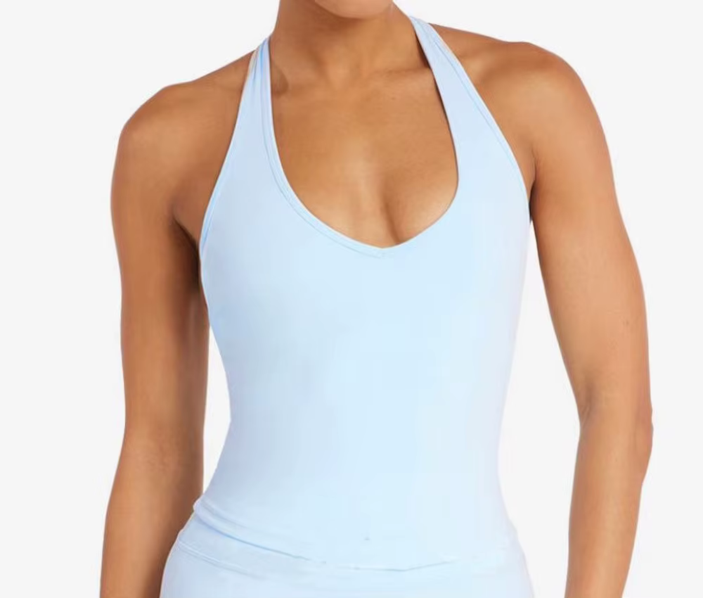 C-B Débardeur de yoga dos nu effet seconde peau pour femme / Short taille haute effet push-up, doux