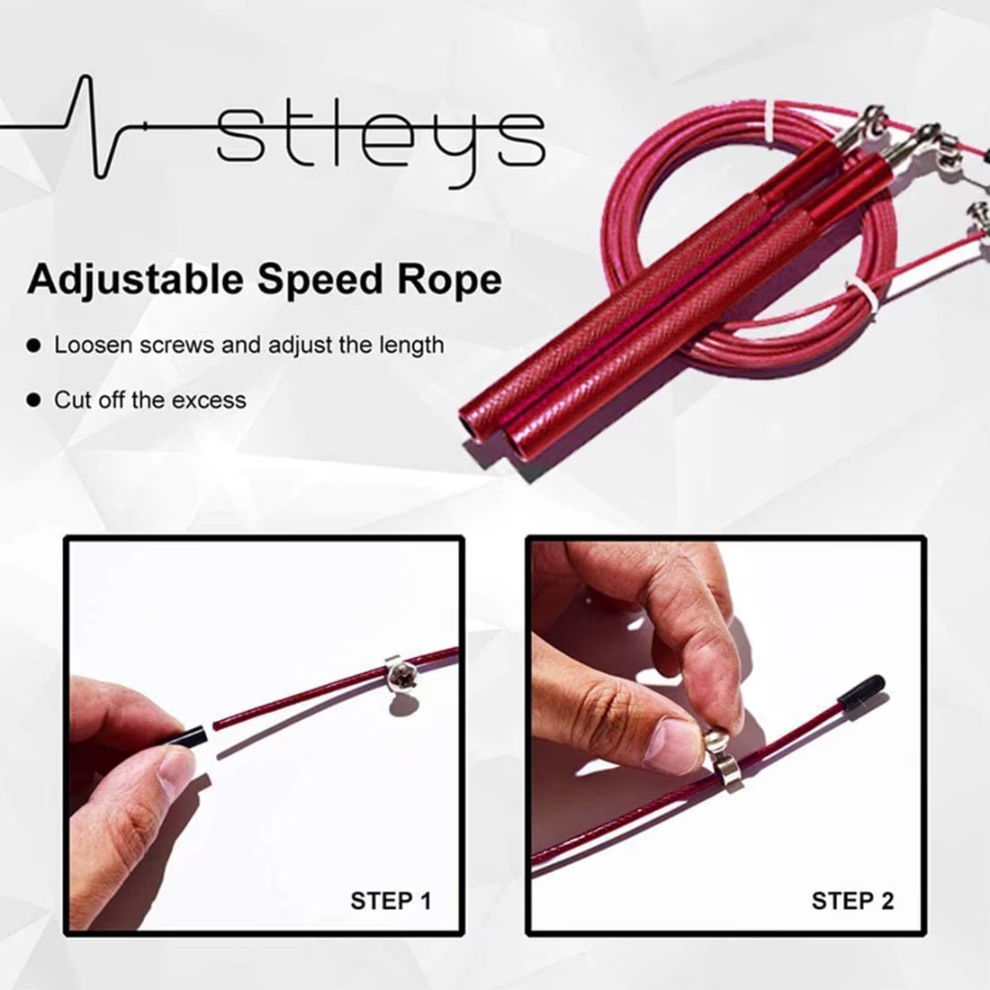 Corde à sauter de vitesse, corde à sauter de Fitness, roulement à billes sans fil en acier, entraîne