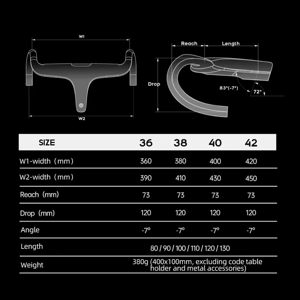 LE ONE ULTRA aéro carbone guidon intégré Trace caché guidon de vélo de route 380/400/420 28.6mm vélo