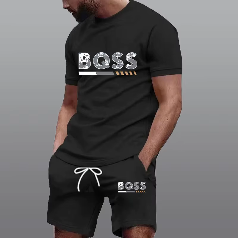 Vêtements de sport d'été pour hommes, ensemble deux pièces, mode, fitness, course à pied, décontract