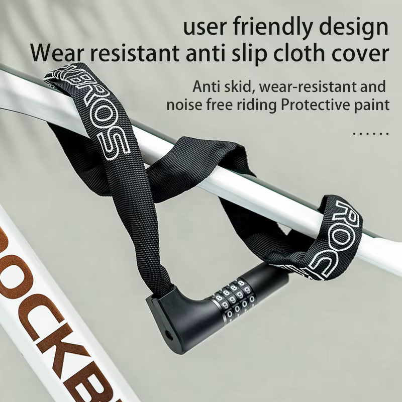 ROCKBROS – serrure de chaîne de vélo avec mot de passe, antivol, résistante à l'usure, en alliage de