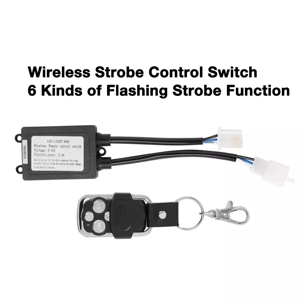 Barre lumineuse de travail LED, interrupteur stroboscopique à distance sans fil pour Kit de faisceau