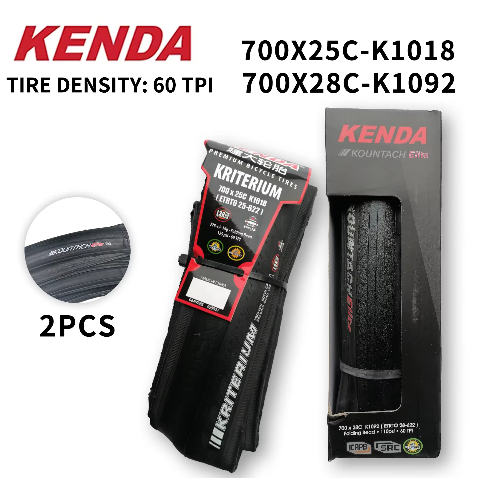 2 pièces KENDA K1018 K925 K1092 pneu de vélo de route 700x25C 700x28C pneu de vélo de route pneu de 