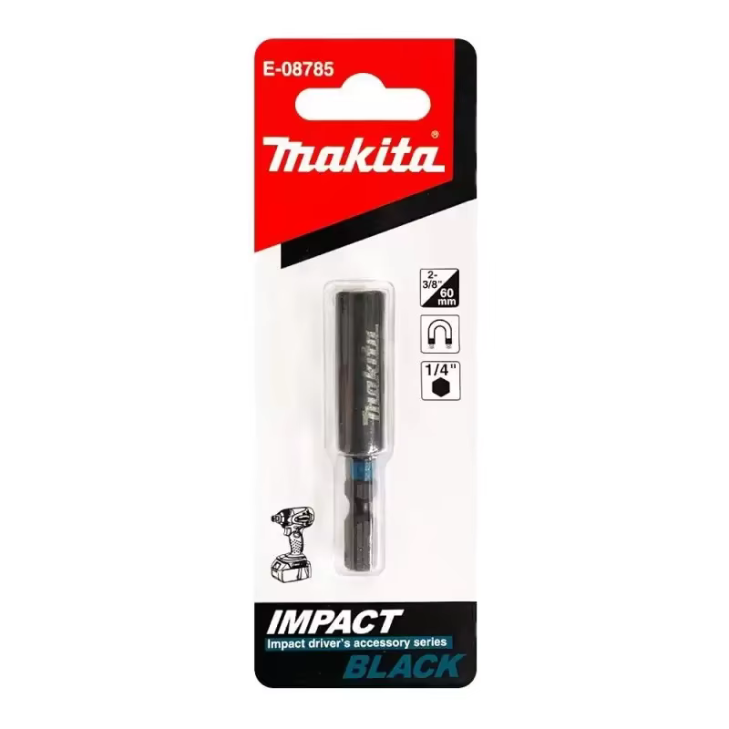 Makita E-08785 porte-embout d'extension magnétique à Impact noir 60MM/1/4 "hexagone résistant à la r