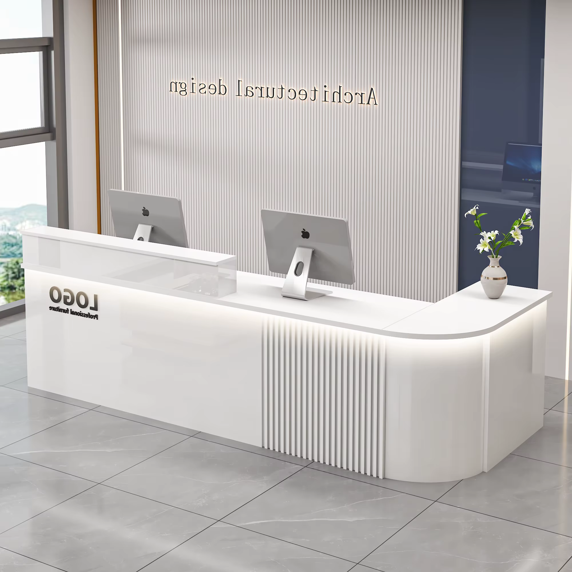 Comptoir de Bar de bureau professionnel personnalisé Design de luxe Simple bureau de réception Salon