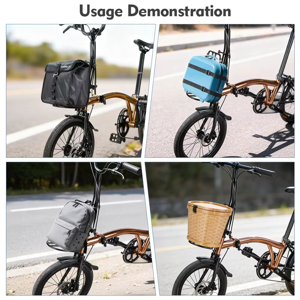 NEWBOLER Porte-bagages avant en métal pour vélo Brompton, étagère avant légère, porte-bagages, acces