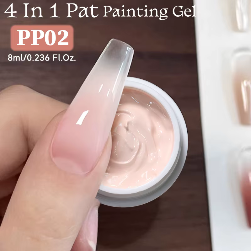 UR SUGAR 4 en 1 Pat peinture Gel ongles couleur rose chair peinture Liner Nail Art utilisé pour dégr