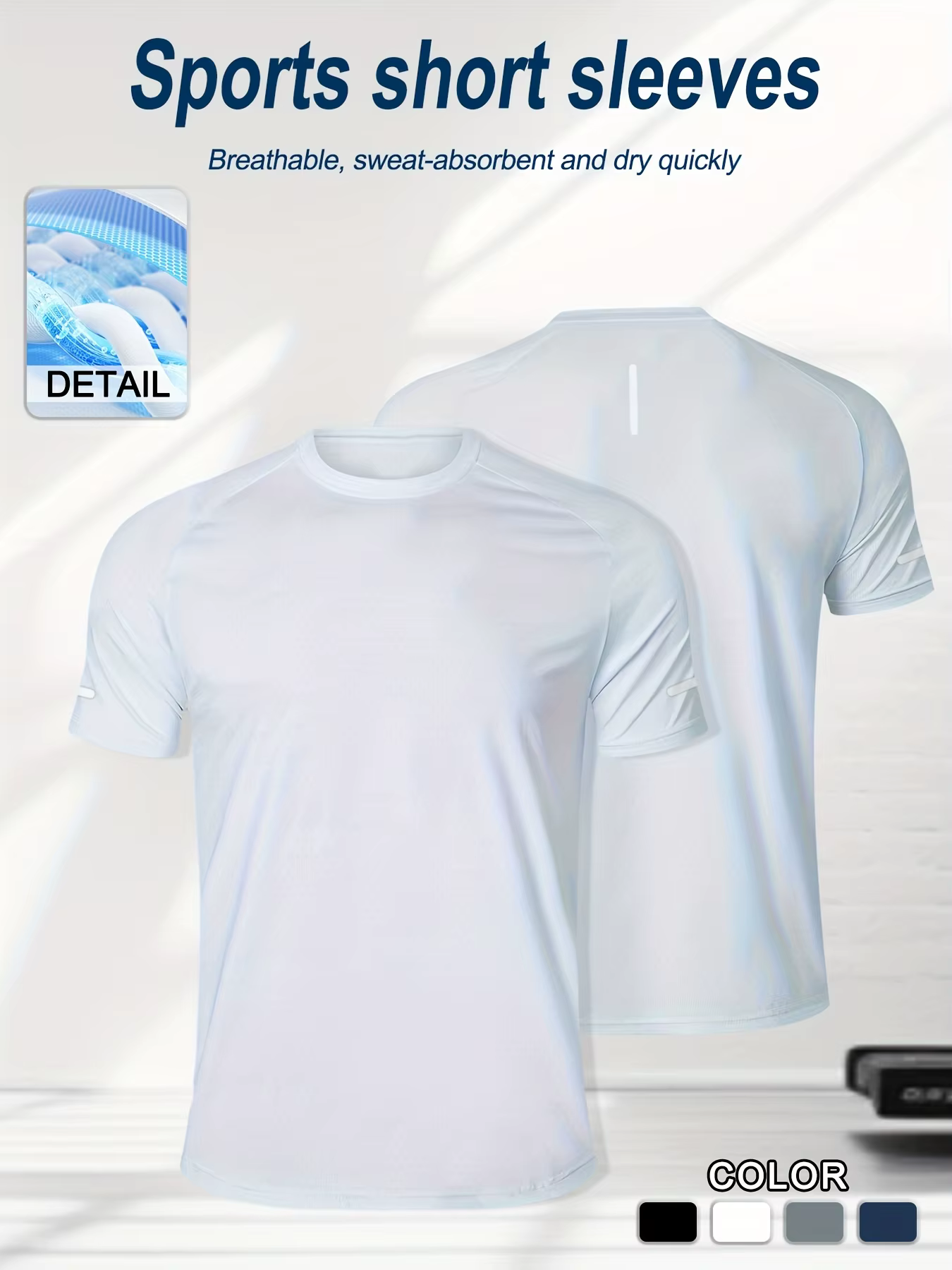 Vêtements de Fitness, T-shirt de sport à manches courtes en soie glacée pour hommes, entraînement de