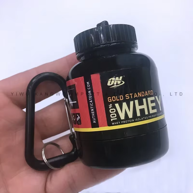 Conteneur de poudre de protéines Portable, organisateur de pilules, porte-clés de protéines, bouteil