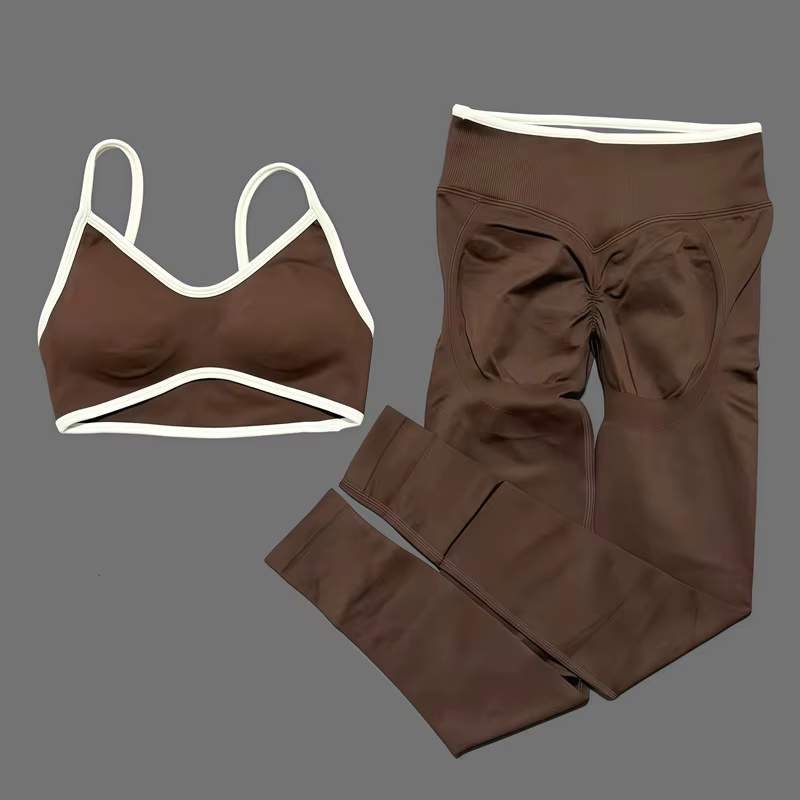 Ensemble de yoga et fitness sans couture HISTELLO pour femme, 2 pièces : Leggings sculptants Ignite
