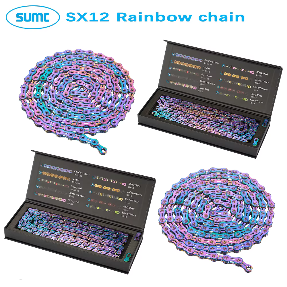 SUMC chaîne 12 vitesses vtt vélo de route diamant série chaîne 126L ultraléger SX12SL couleur vélo d