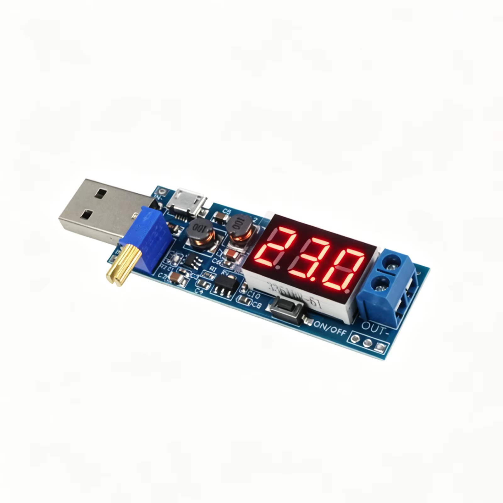 Module Convertisseur Boost Buck Micro USB, Entrée 5V, Sortie Réglable 1.2V-24V, Alimentation Électri
