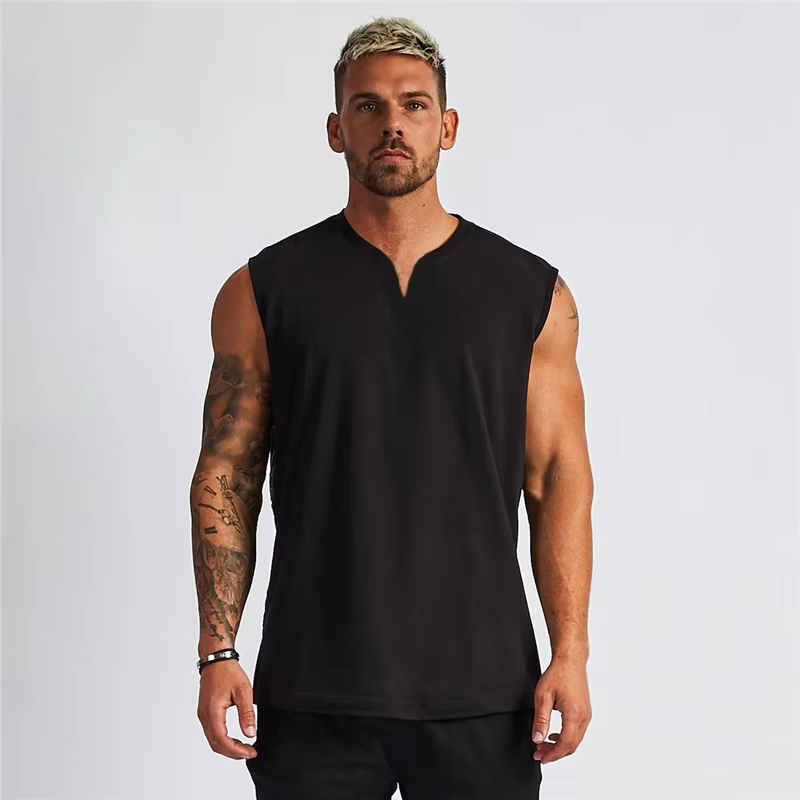 Débardeurs de musculation en coton pour hommes, vêtements de sport simples, sans manches, pour l'ent