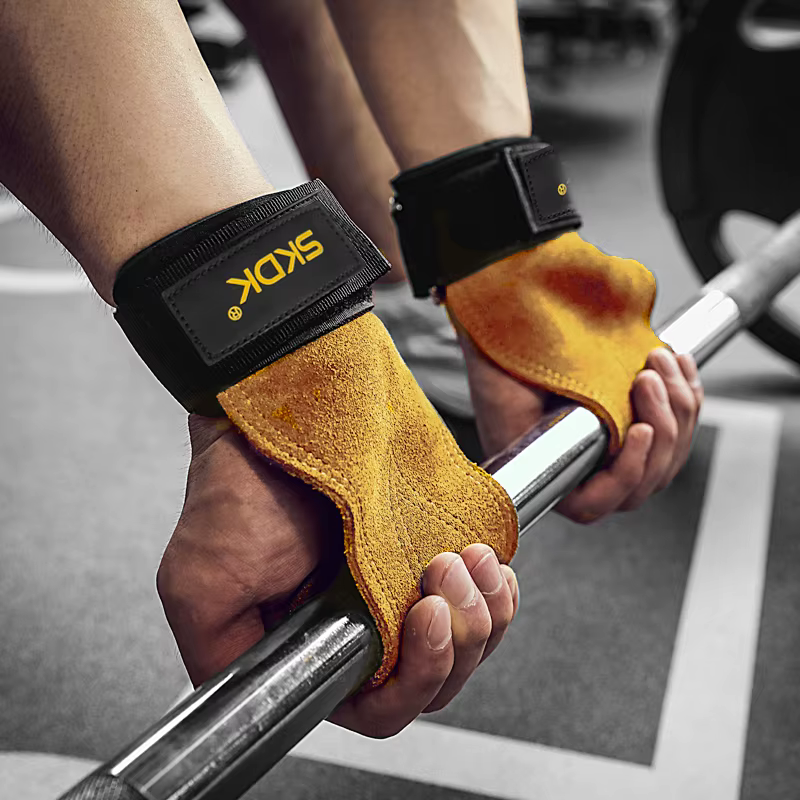 Poignées de gymnastique pour hommes et femmes, protège-paume en cuir de vache, gants d'haltérophilie