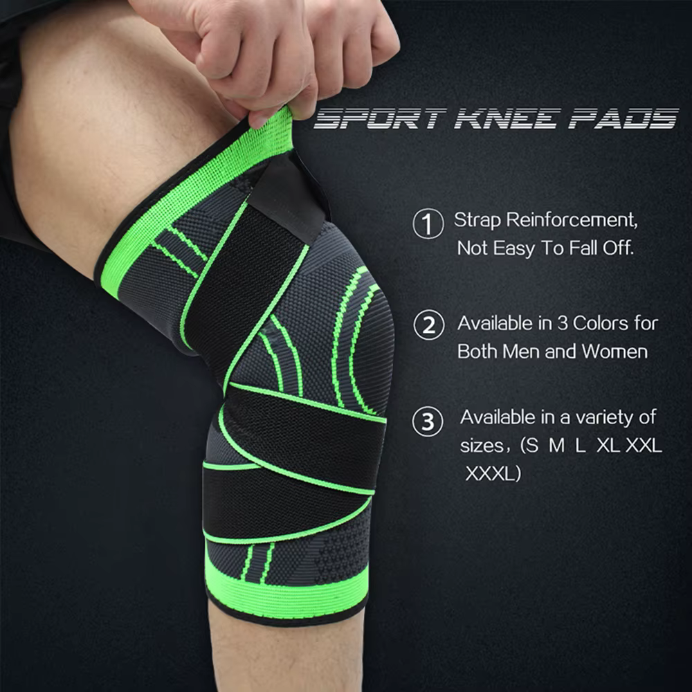 Genouillères élastiques pressurisées pour hommes et femmes, 1 pièce, Bandage de soutien, sport, Fitn