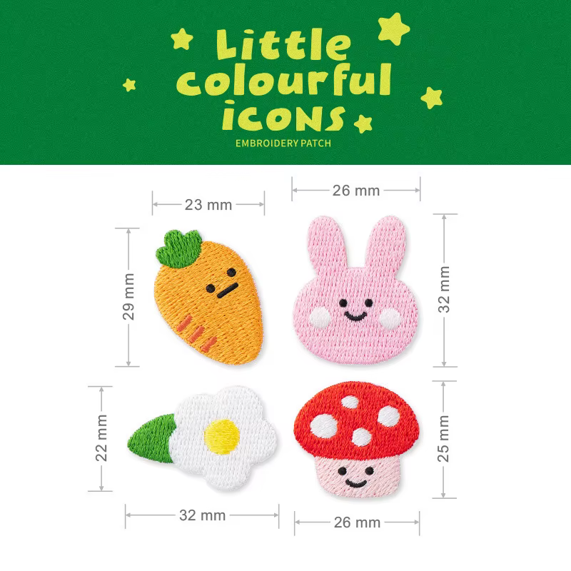 Patchs brodés mignons à thermocoller ou autocollants, sans couture, pour décoration DIY sur vêtement