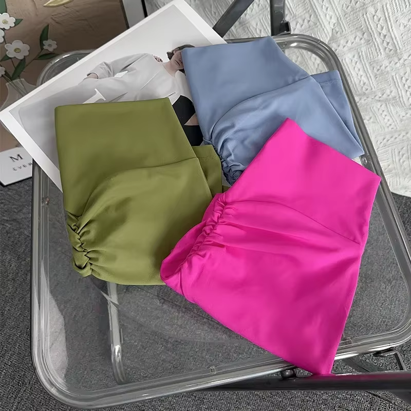 Short de Yoga taille haute sans couture, couleur unie, respirant, séchage rapide, Leggings de Fitnes