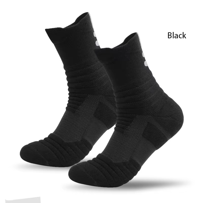 Chaussettes de sport à tube moyen pour hommes, chaussettes de course de badminton, chaussettes d'ext