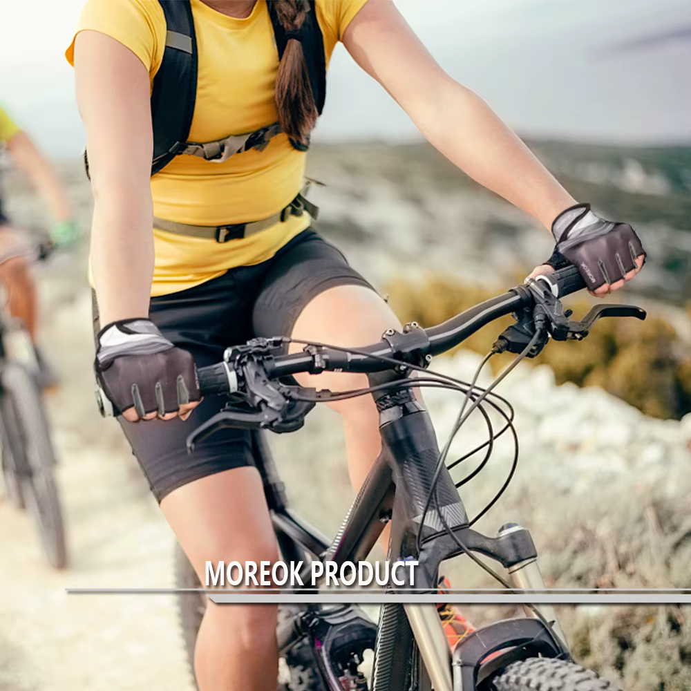 Gants de cyclisme MOREOK, gants de vélo demi-doigts avec coussinets en silicone de 5 mm, gants de vé