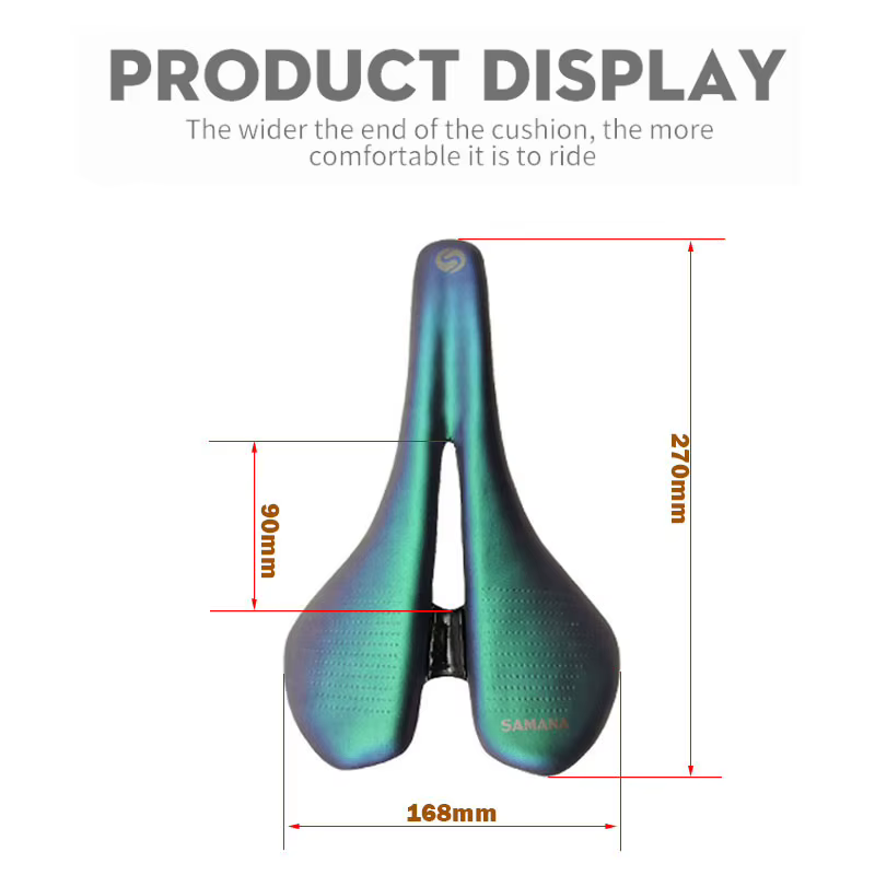 SAMANA-Selle de vélo de route et VTT en cuir super léger, coussins en carbone, siège de vélo, 270x16