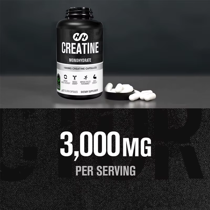 Capsules de créatine monohydrate 1000 mg - Complément de créatine favorisant la croissance musculair