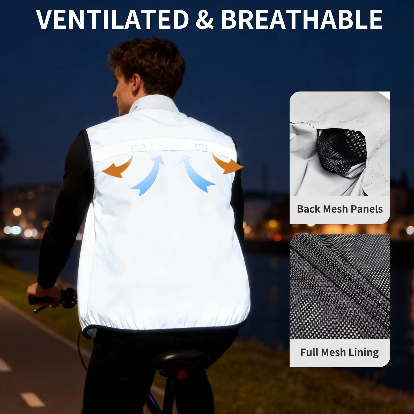 WOSAWE hommes cyclisme gilet coupe-vent imperméable veste sans manches printemps automne coupe-vent