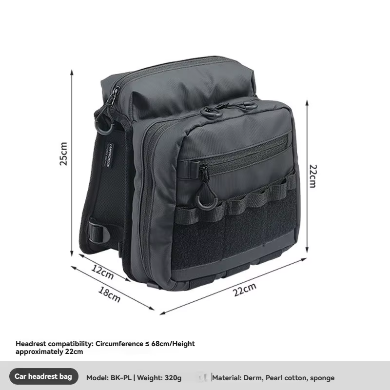 CAMPINGMOON Sac tactique pour voiture, sac de rangement extensible pour appuie-tête de siège arrière