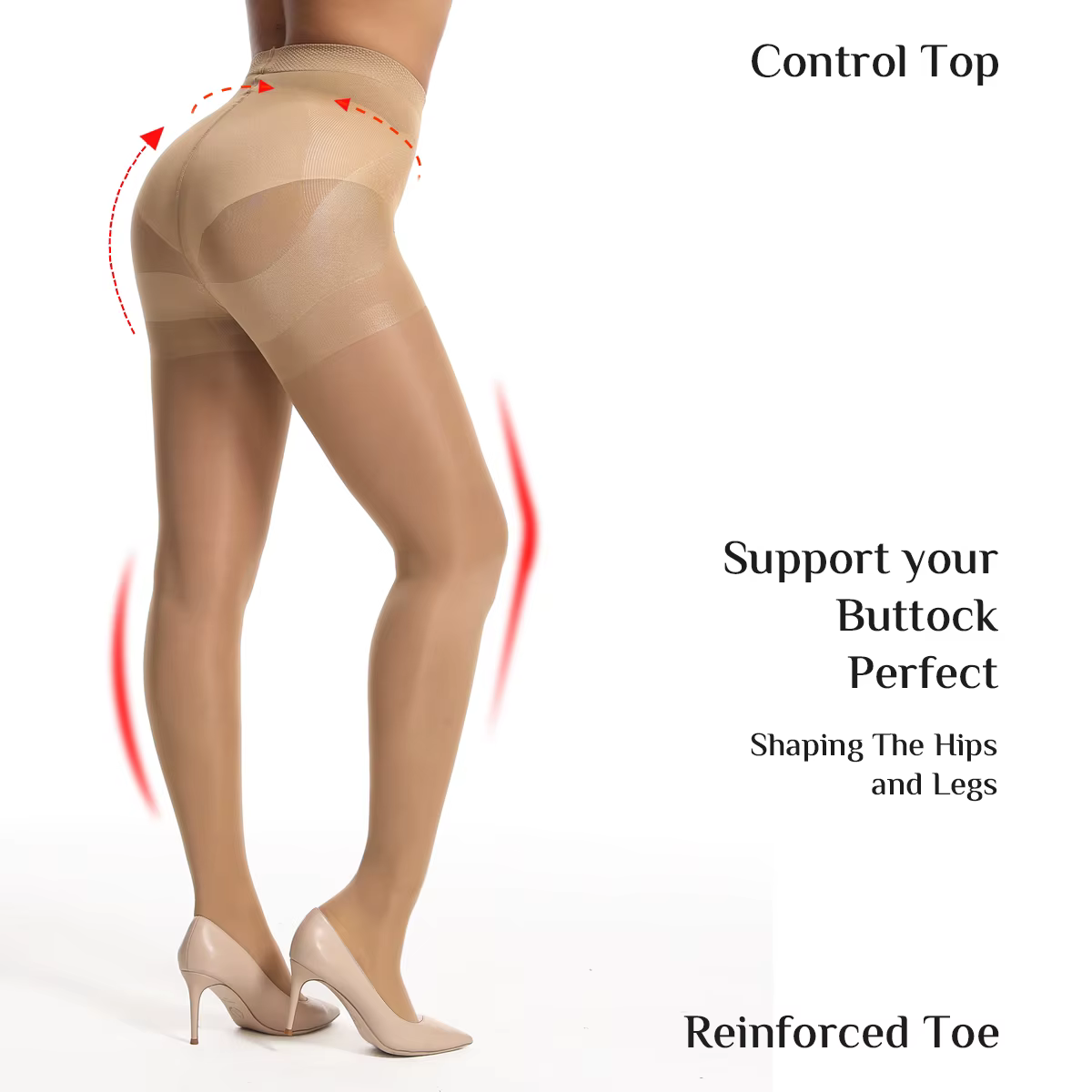 Chaussettes noires à pression fine, collants façonnant les jambes