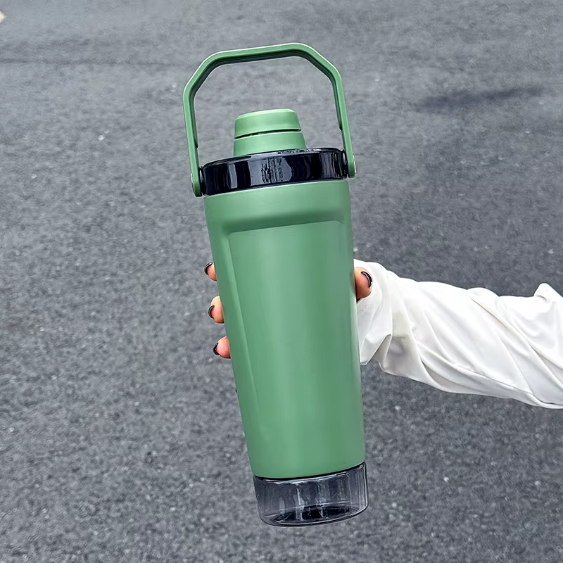Tasse isolée de sport en acier inoxydable, tasse Shaker de poudre de protéines portative de grande c