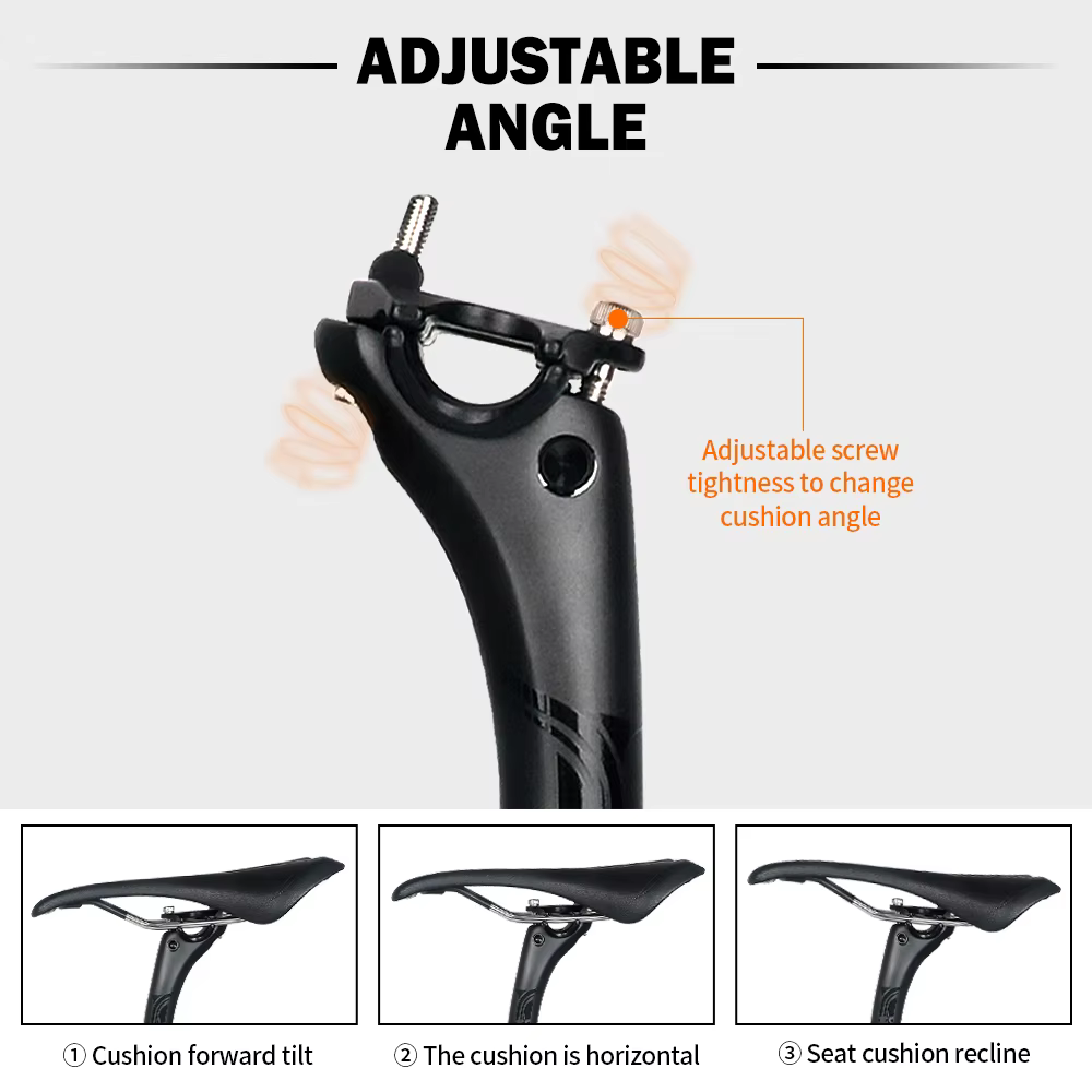 TOSEEK tige de selle en carbone 27.2 31.6mm longueur 400mm noir mat vtt tige de selle de vélo de rou