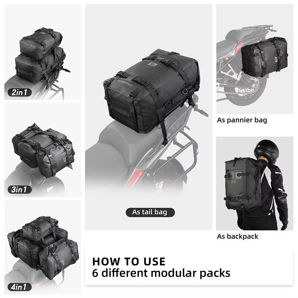 Bal inowalk-Sac de Voyage Latéral Étanche pour Moto, Sacoche de Selle de Moteur, 30l
