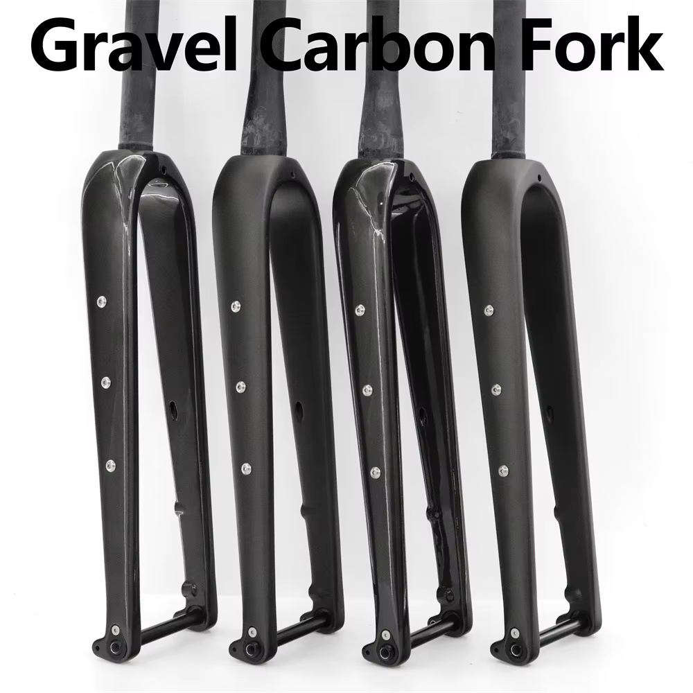 Gravel-Fourche avant en carbone ultralégère pour vélo de route, tube droit et conique, frein à disqu