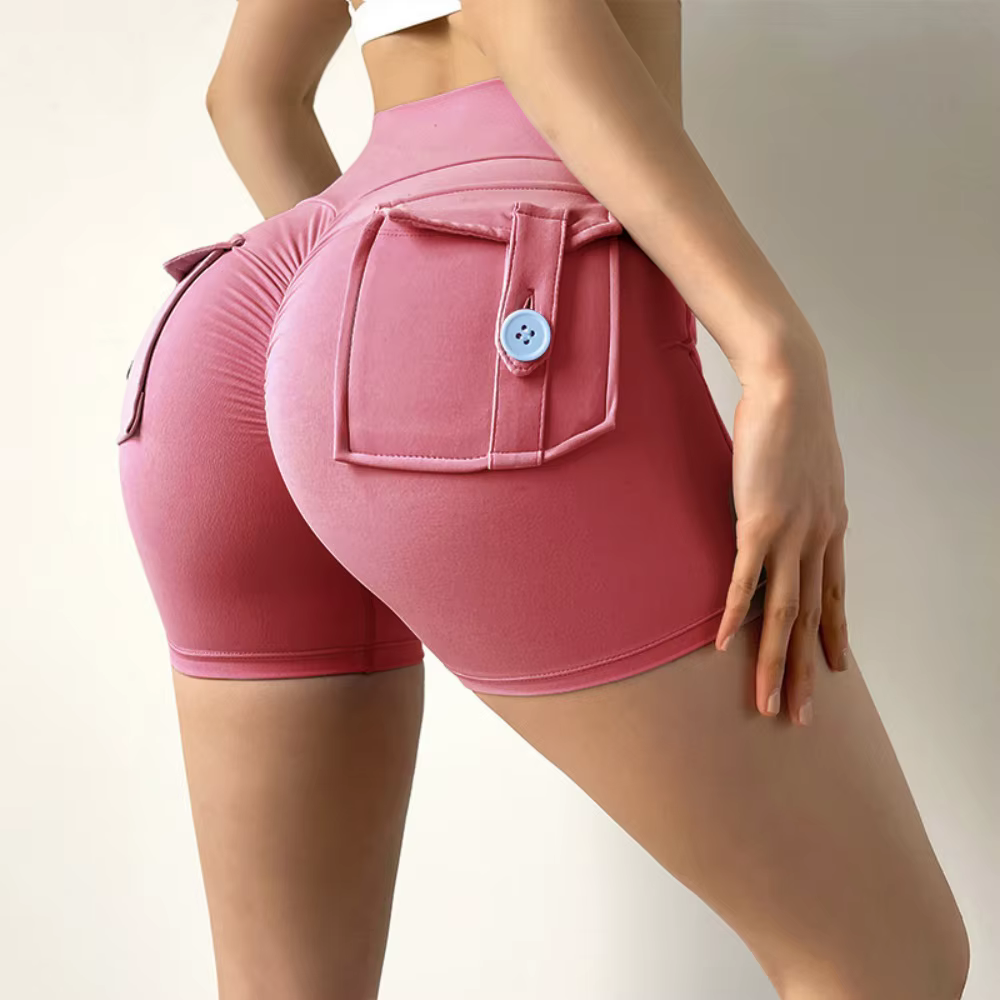 Short de Fitness pour femmes, pantalon trois-quarts d'exercice, Cargo, poche sèche, Yoga, levage ser