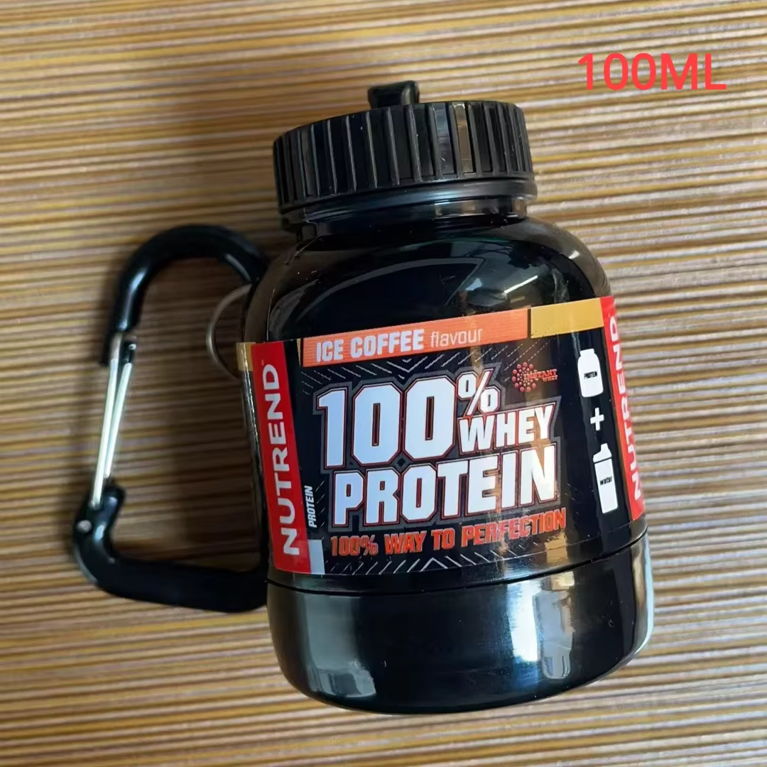 Mini bouteille de poudre de protéines Portable de 100/200ML, avec porte-clés, entonnoir de santé, bo