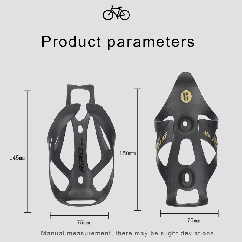 RIRO-Bouteille d'eau de vélo entièrement en fibre de carbone ultralégère, porte-bouteille universel