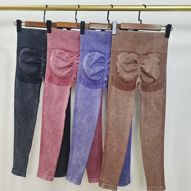 Leggings sans couture Tie-Dye pour femmes – Ascenseur de pêche taille haute, Texture mate, levage de