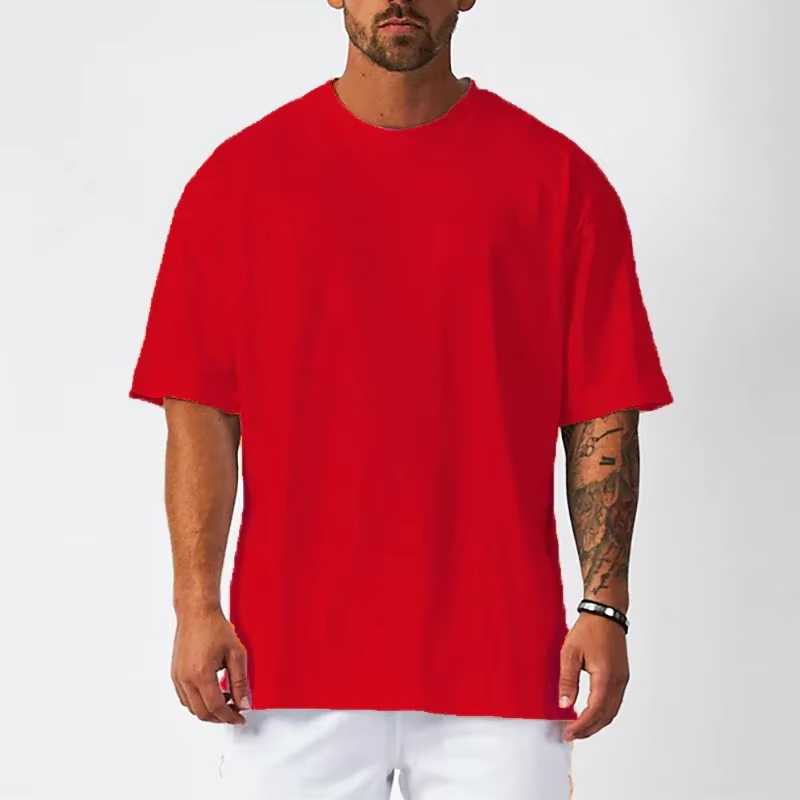 T-Shirt de Sport de course pour hommes, ample, surdimensionné, vêtements d'entraînement, de musculat